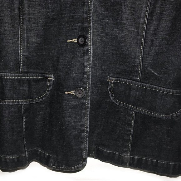 Rampage Jean Co. Women's Blue Fitted Denim Jacket - Size M - Picture 4 of 5